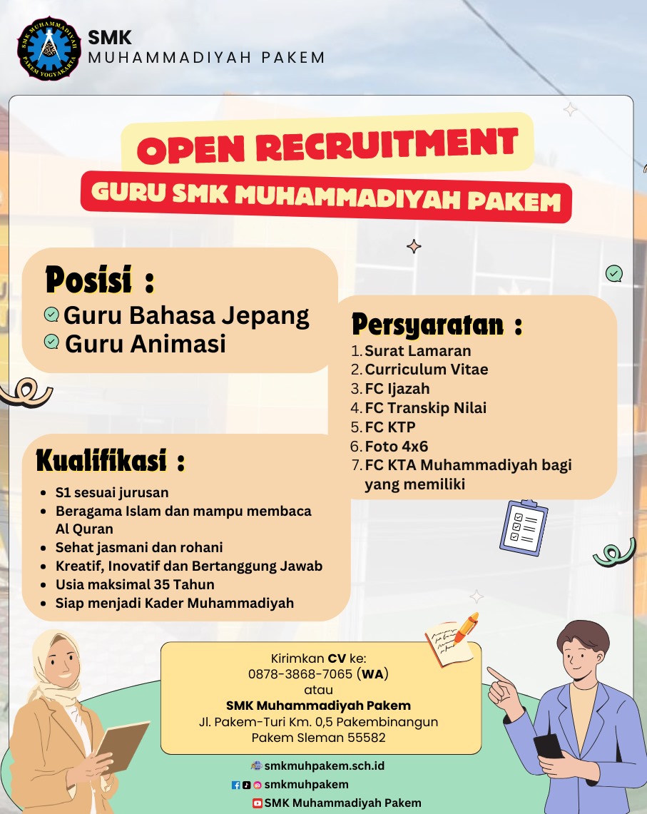 Lowongan Guru Bahasa Jepang dan Guru Animasi